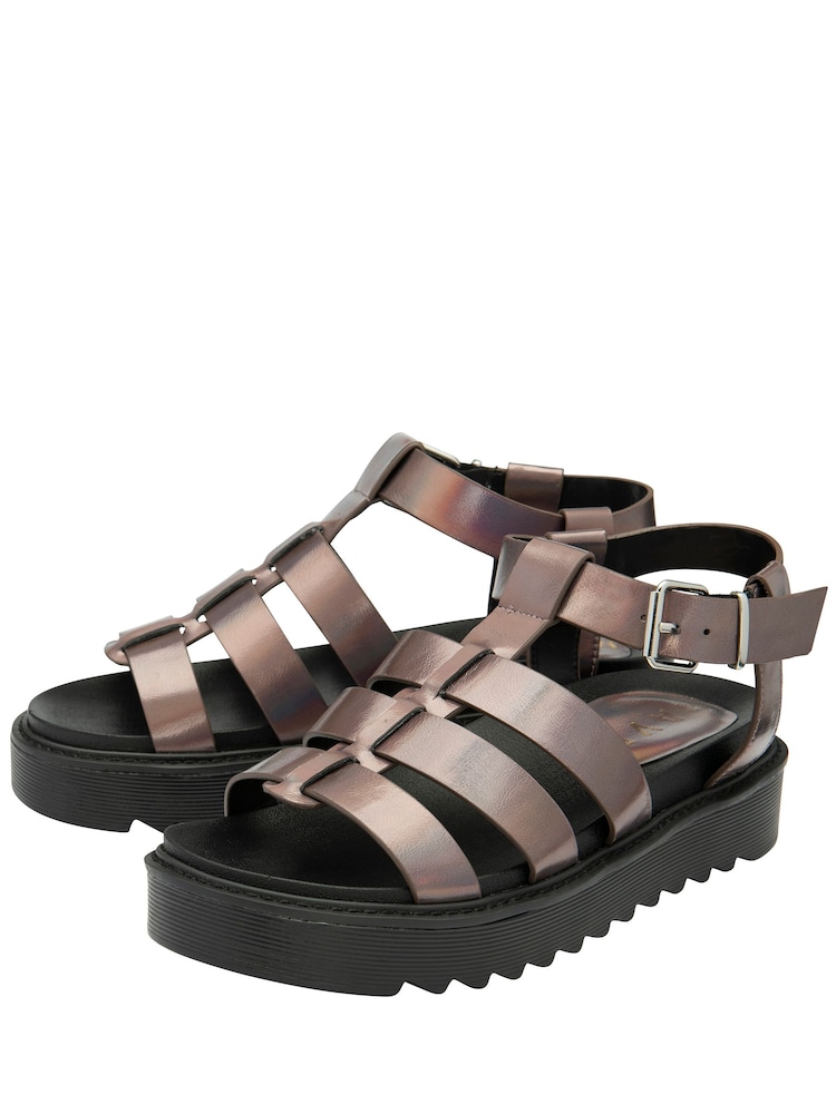 Ravel Metallic Fisherman Sandals On a Flatform Wedge Unit - Image 2 of 4