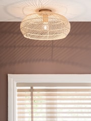 Natural Tahiti Flush Ceiling Light - Image 1 of 6