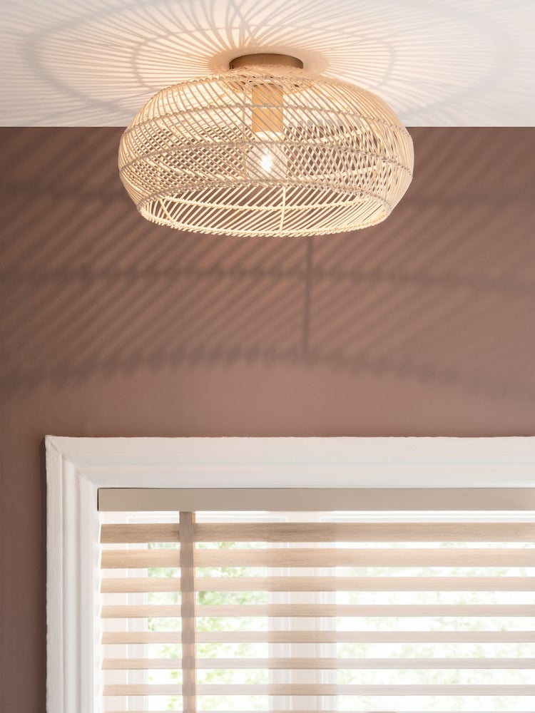 Natural Tahiti Flush Ceiling Light - Image 1 of 6
