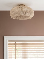 Natural Tahiti Flush Ceiling Light - Image 2 of 6