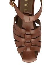 Ravel Brown Flat Leather Fisherman Sandals - Image 4 of 4