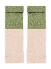 Celtic & Co. Green Cashmere Fingerless Center Split Gloves - Image 5 of 7