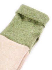 Celtic & Co. Green Cashmere Fingerless Center Split Gloves - Image 6 of 7