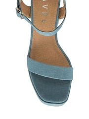 Ravel Blue Croc Strappy Open Toe Platform Sandals - Image 4 of 4