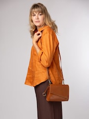 Conkca Tan Brown 'Heron' Leather Cross-Body Bag - Image 1 of 6