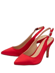 Ravel Red Slingback Shoes On a Kitten Heels - Image 2 of 4