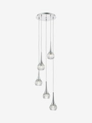 Dar Lighting Silver Lyall 5 Light Ceiling Light Pendant - Image 2 of 4