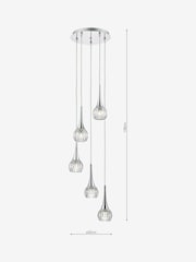 Dar Lighting Silver Lyall 5 Light Ceiling Light Pendant - Image 3 of 4