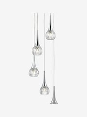 Dar Lighting Silver Lyall 5 Light Ceiling Light Pendant - Image 4 of 4