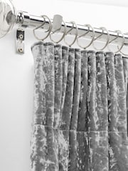 Brushed Silver 28mm Diameter Metal Curtain Pole Rings 6 Pack - Image 1 of 3