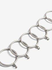 Brushed Silver 28mm Diameter Metal Curtain Pole Rings 6 Pack - Image 2 of 3