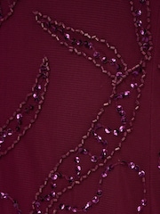 Adrianna Papell Red Studio Beaded Long Sleeve Gown - Image 6 of 6
