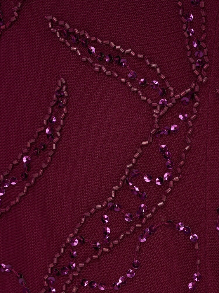Adrianna Papell Red Studio Beaded Long Sleeve Gown - Image 6 of 6
