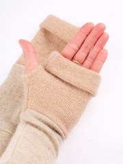 Celtic & Co. Natural Cashmere Fingerless Center Split Gloves - Image 2 of 6