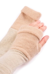 Celtic & Co. Natural Cashmere Fingerless Center Split Gloves - Image 3 of 6