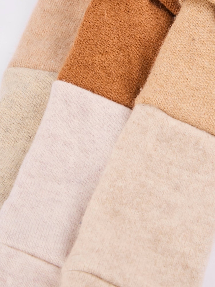 Celtic & Co. Natural Cashmere Fingerless Center Split Gloves - Image 6 of 6