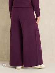 Ljubičasto - Evans pletene pantalone sa širokim nogama - Slika 3 od 5