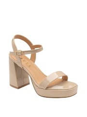 Ravel Nude Strappy Open Toe Platform Sandals - Image 1 of 4