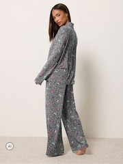 PixieGirl Petite Grey Bows Soft Touch Long Sleeve Pyjamas - Image 3 of 6