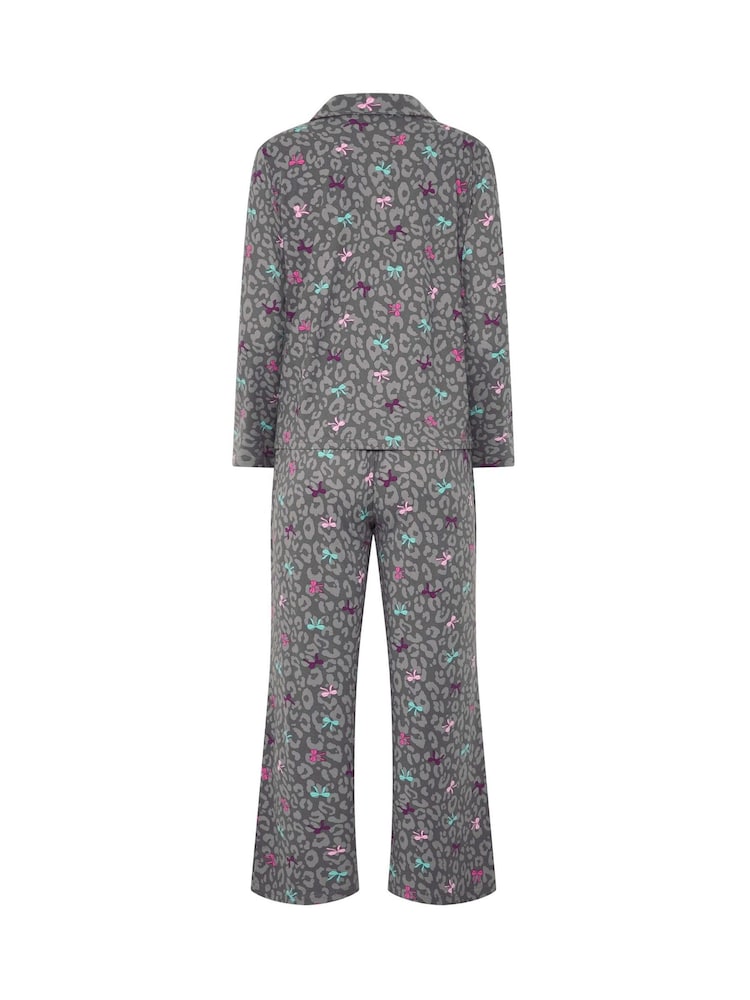 PixieGirl Petite Grey Bows Soft Touch Long Sleeve Pyjamas - Image 6 of 6 PixieGirl Petite Grey Bows Soft Touch Long Sleeve Pyjamas - Image 6 of 6