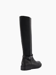 Dune London Black Teller Cleated Buckle Knee High Boots - Image 5 of 6