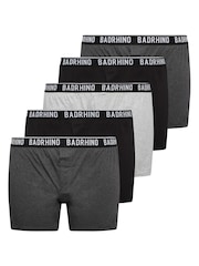 BadRhino Big & Tall Grey Boxers 5 Packs - Image 3 of 7