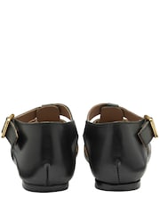 Ravel Black Flat Leather Fisherman Sandals - Image 3 of 4