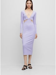 HUGO Purple Nadje Jersey Dress - Image 1 of 1