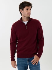 Suéter de algodón con cuello alzado y cremallera corta de Saltwell - Imagen 1 de 5