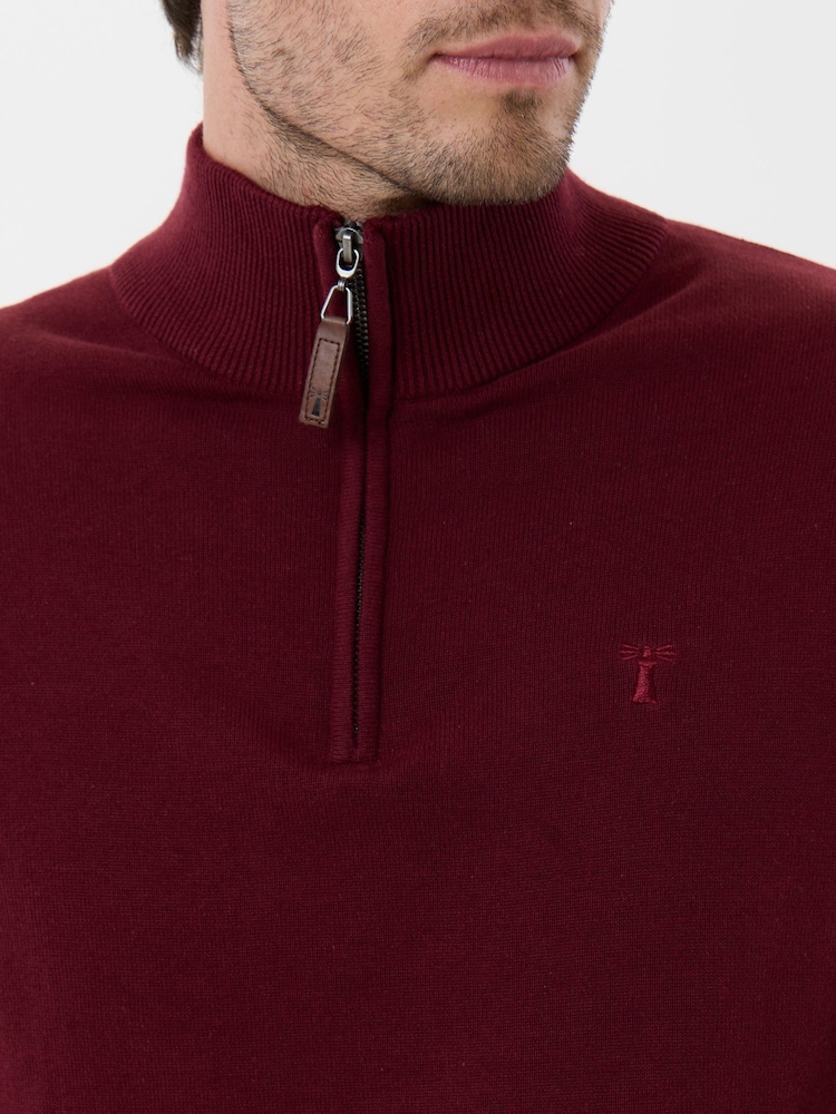 Suéter de algodón con cuello alzado y cremallera corta de Saltwell - Imagen 5 de 5