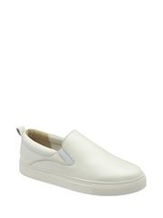 Ravel White Leather Slip-Ons Trainers - Image 1 of 4