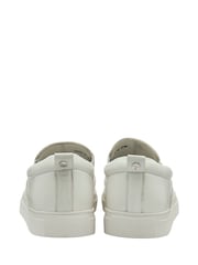 Ravel White Leather Slip-Ons Trainers - Image 3 of 4