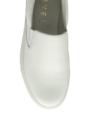 Ravel White Leather Slip-Ons Trainers - Image 4 of 4