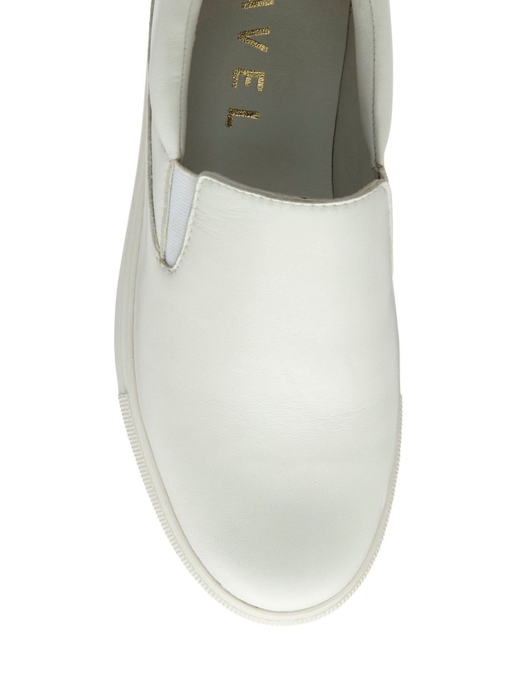 Ravel White Leather Slip-Ons Trainers - Image 4 of 4