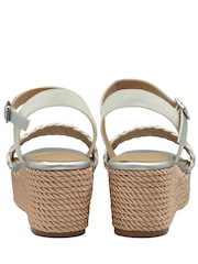 Ravel Silver Woven Upper Sandals On A Flatform Wegde Unit - Image 3 of 4