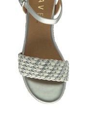 Ravel Silver Woven Upper Sandals On A Flatform Wegde Unit - Image 4 of 4