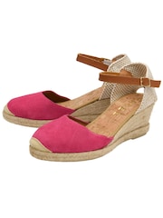 Ravel Pink Suede Leather Espadrilles On A Rope Wedges Unit - Image 2 of 4