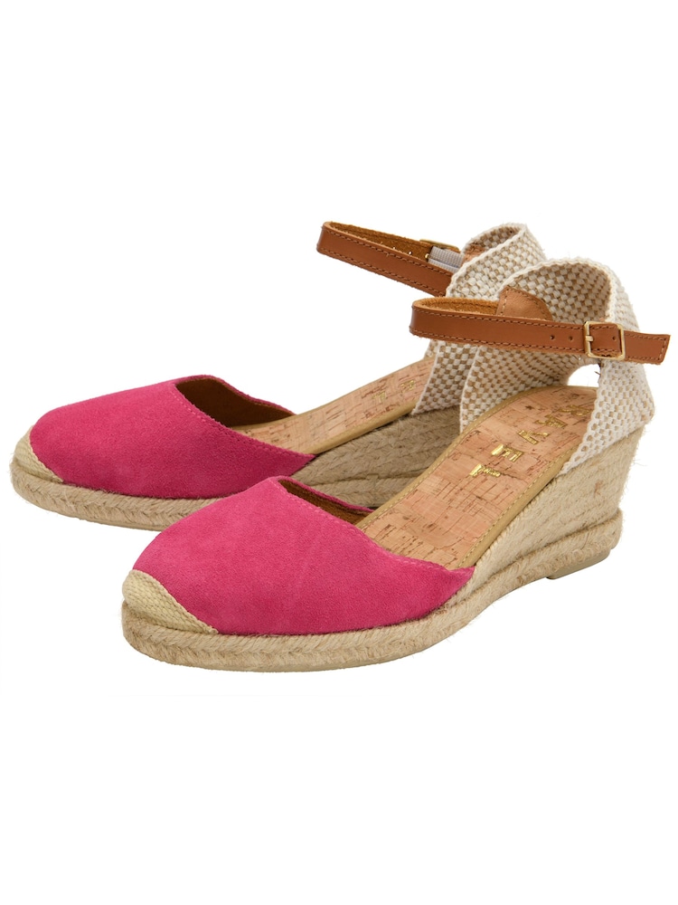 Ravel Pink Suede Leather Espadrilles On A Rope Wedges Unit - Image 2 of 4