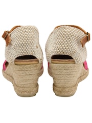 Ravel Pink Suede Leather Espadrilles On A Rope Wedges Unit - Image 3 of 4