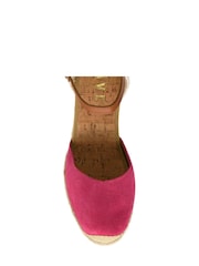 Ravel Pink Suede Leather Espadrilles On A Rope Wedges Unit - Image 4 of 4