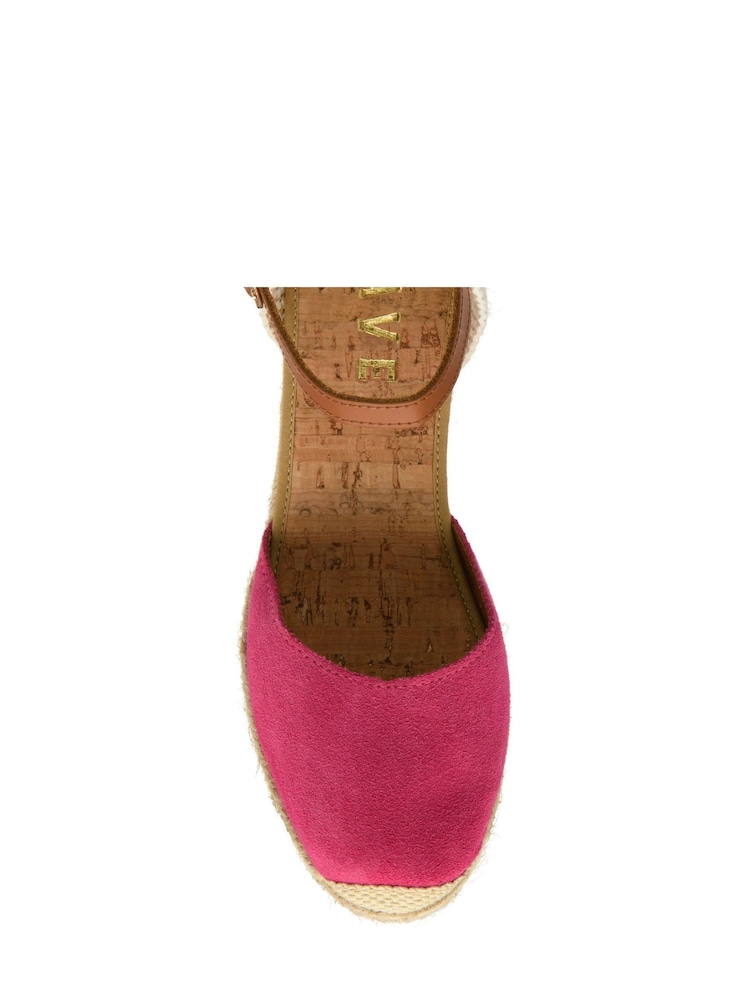 Ravel Pink Suede Leather Espadrilles On A Rope Wedges Unit - Image 4 of 4