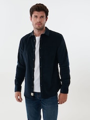 Saltwell Blue Corduroy Long Sleeve Shirt - Image 1 of 8