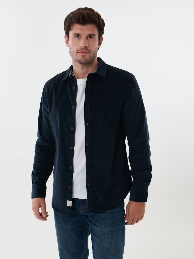Saltwell Blue Corduroy Long Sleeve Shirt - Image 1 of 8 Saltwell Blue Corduroy Long Sleeve Shirt - Image 1 of 8