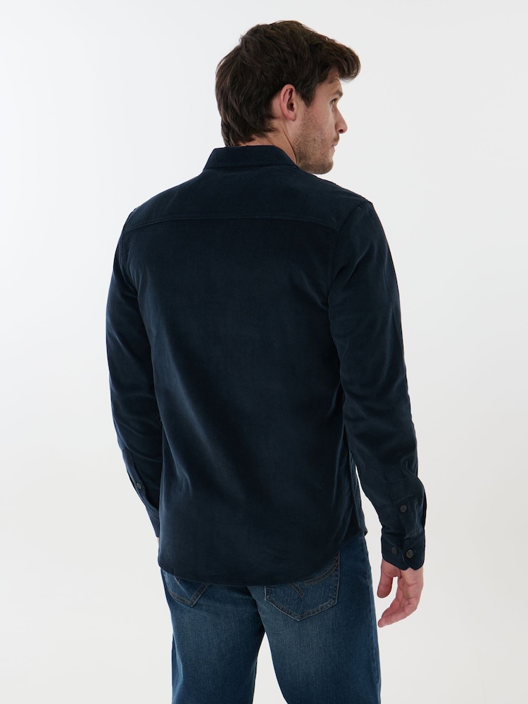 Saltwell Blue Corduroy Long Sleeve Shirt - Image 2 of 8 Saltwell Blue Corduroy Long Sleeve Shirt - Image 2 of 8