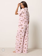 PixieGirl Petite Pink Soft Touch Teddy Print Pyjamas - Image 3 of 5