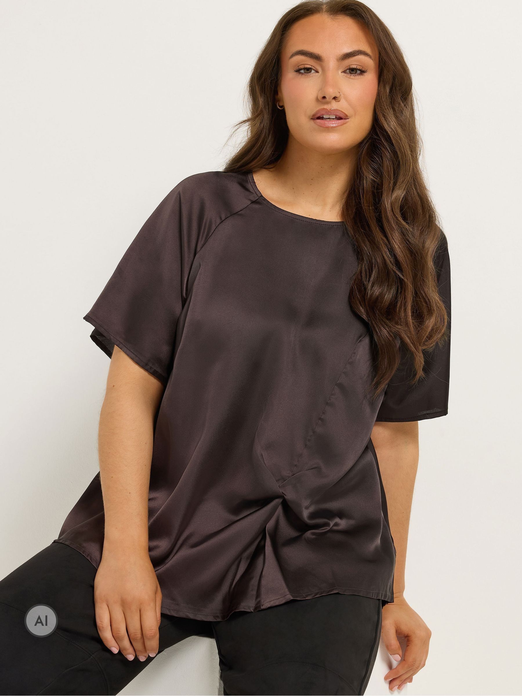 Yours Women's Chocolate Twist Front Blouse In Size 30-32 - Image 2