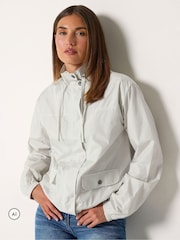 Long Tall Sally Cream Check Windbreaker Jacket - Image 1 of 6