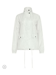 Long Tall Sally Cream Check Windbreaker Jacket - Image 5 of 6