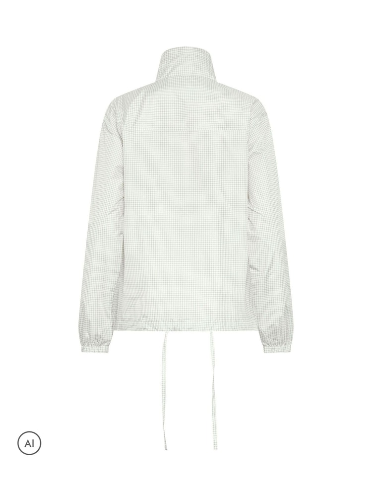 Long Tall Sally Cream Check Windbreaker Jacket - Image 6 of 6 Long Tall Sally Cream Check Windbreaker Jacket - Image 6 of 6
