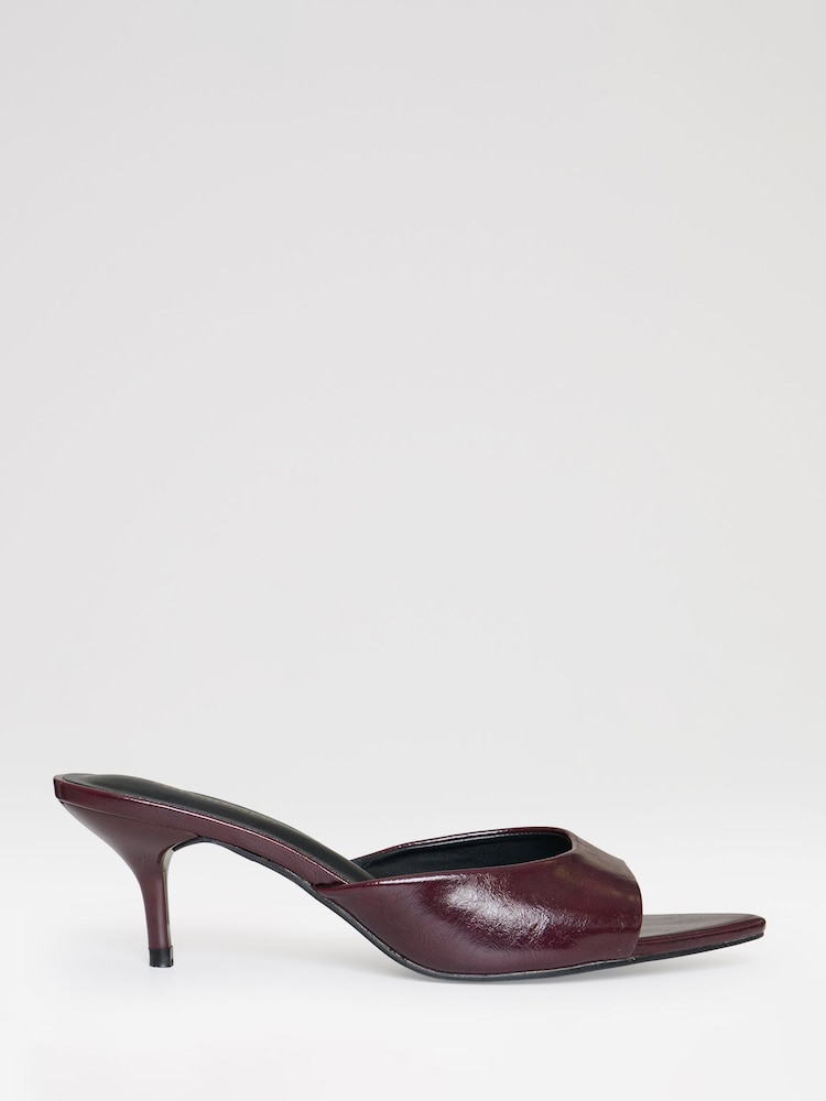 Threadbare Purple Open Toe Kitten Heel Sandals - Image 2 of 4 Threadbare Purple Open Toe Kitten Heel Sandals - Image 2 of 4